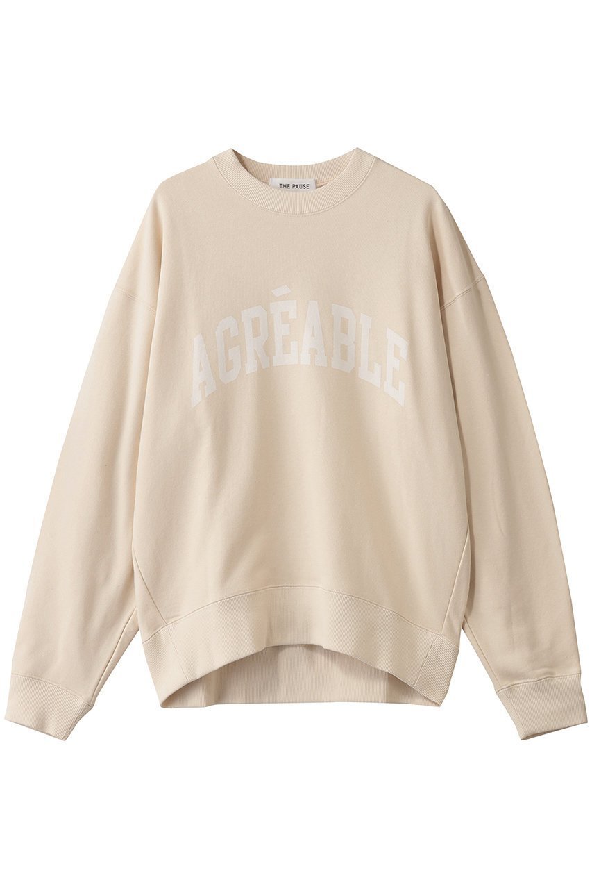 【ウィムガゼット/Whim Gazette】の【THE PAUSE】ロゴスウェットプルオーバー インテリア・キッズ・メンズ・レディースファッション・服の通販 founy(ファニー) 　ファッション　Fashion　レディースファッション　Fashion for Women　トップス・カットソー　Cut & Sew Tops　シャツ・ブラウス・オフィスカジュアル　Elegant Blouses & Button-Ups　レディースパーカー・カジュアルフーディー　Casual Hoodies & Sweatshirts　ロングTシャツ・Tシャツ　Longline T-Shirts & Tees　カジュアルプルオーバー・ニットトップス　Pullovers & Knit Tops / Casual Pullovers　スウェット・クルーネックトップス　Sweatshirts & Crewnecks / Relaxed Fit Sweat Tops　カットソー・ベーシックTシャツ　Cut-and-Sewn Tops / Stretch Tees & Basics　おすすめ　Recommended / Our Picks　インナー　Innerwear　カットソー　Cut and Sewn Top　クラシカル　Classical, Vintage-Inspired　ベーシック　Basic, Essential　ボトム　Bottoms, Lower Wear　ヴィンテージ　Vintage Style　アイボリー|ID: prp329100004906286 ipo3291000000036735091