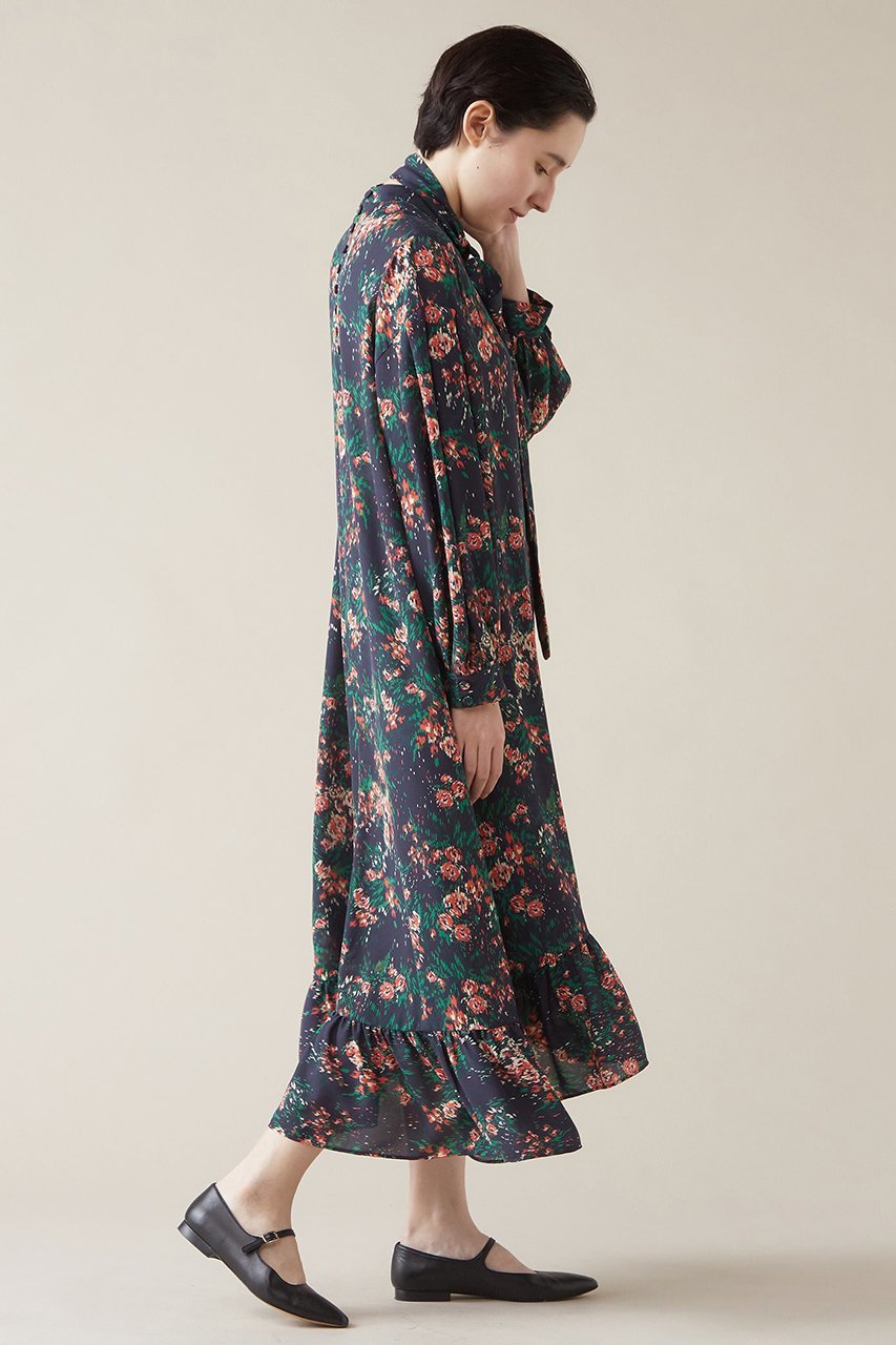 【マルティニーク/martinique】のティアードワンピース 人気、トレンドファッション・服の通販 founy(ファニー) 　ファッション　Fashion　レディースファッション　Fashion for Women　ワンピース　Dresses　チュニック　Tunic Tops & Dresses　クラシック　Classic, Timeless Style　スタンド　Stand Collar, Upright Stand　チュニック　Tunic, Long Top　ティアード　Tiered, Tiered Style　ティアードワンピース　Tiered Dress, Flared Dress　フラワー　Flower, Floral　プリント　Print, Printed Pattern　リボン　Ribbon, Bow　other-2|ID: prp329100004906293 ipo3291000000036735137