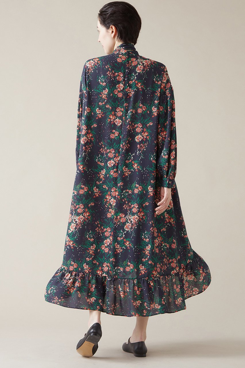 【マルティニーク/martinique】のティアードワンピース 人気、トレンドファッション・服の通販 founy(ファニー) 　ファッション　Fashion　レディースファッション　Fashion for Women　ワンピース　Dresses　チュニック　Tunic Tops & Dresses　クラシック　Classic, Timeless Style　スタンド　Stand Collar, Upright Stand　チュニック　Tunic, Long Top　ティアード　Tiered, Tiered Style　ティアードワンピース　Tiered Dress, Flared Dress　フラワー　Flower, Floral　プリント　Print, Printed Pattern　リボン　Ribbon, Bow　other-3|ID: prp329100004906293 ipo3291000000036735138