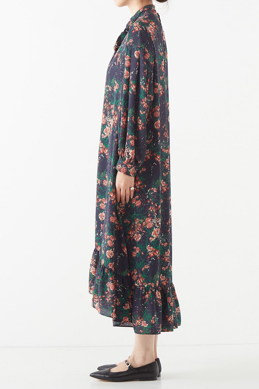 【マルティニーク/martinique】のティアードワンピース 人気、トレンドファッション・服の通販 founy(ファニー) 　ファッション　Fashion　レディースファッション　Fashion for Women　ワンピース　Dresses　チュニック　Tunic Tops & Dresses　クラシック　Classic, Timeless Style　スタンド　Stand Collar, Upright Stand　チュニック　Tunic, Long Top　ティアード　Tiered, Tiered Style　ティアードワンピース　Tiered Dress, Flared Dress　フラワー　Flower, Floral　プリント　Print, Printed Pattern　リボン　Ribbon, Bow　other-6|ID: prp329100004906293 ipo3291000000036735141