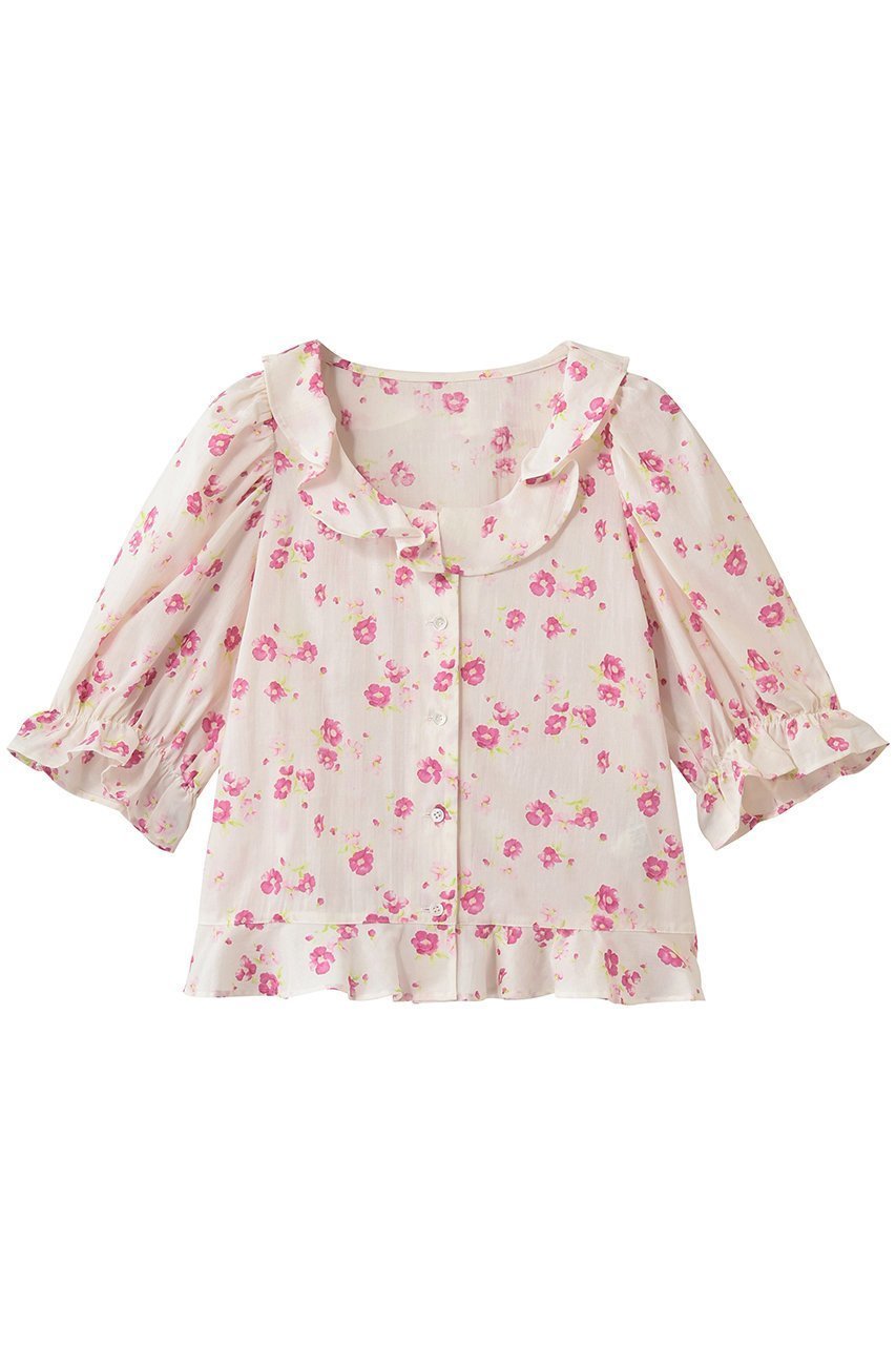 【ナナデコール/nanadecor】のフレンチローズブラウス 人気、トレンドファッション・服の通販 founy(ファニー) 　ファッション　Fashion　レディースファッション　Fashion for Women　トップス・カットソー　Cut & Sew Tops　シャツ・ブラウス・オフィスカジュアル　Elegant Blouses & Button-Ups　スリーブ　Sleeve, Long Sleeve / Short Sleeve　フリル　Frill, Ruffle　フレンチ　French, French Style　ロング　Long, Long-Length　ローズ　Rose, Rose Motif　再入荷　Restock / Back in Stock　 other-1|ID: prp329100004906298 ipo3291000000036735180