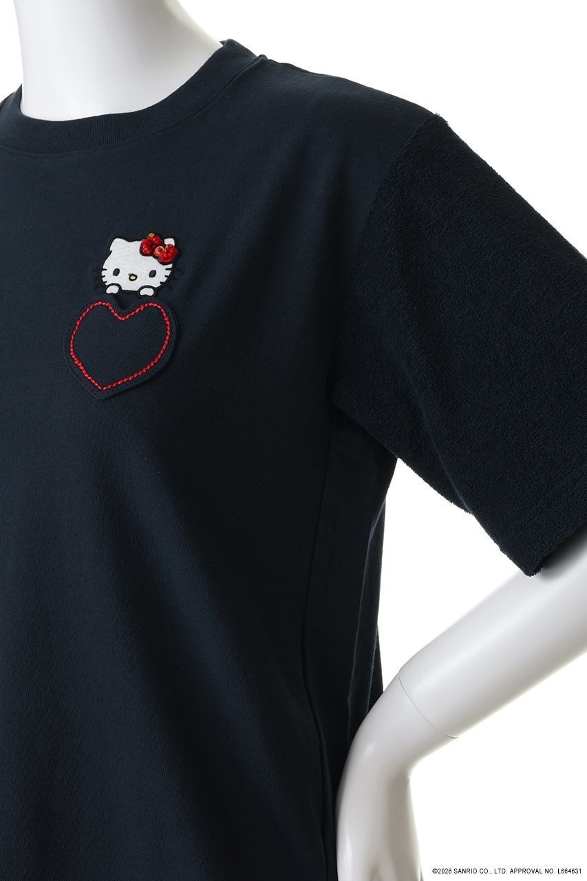 【ミュベール/MUVEIL】のサンリオキャラクターズコラボ ハローキティ Tシャツ 人気、トレンドファッション・服の通販 founy(ファニー) 　ファッション　Fashion　レディースファッション　Fashion for Women　トップス・カットソー　Cut & Sew Tops　シャツ・ブラウス・オフィスカジュアル　Elegant Blouses & Button-Ups　ロングTシャツ・Tシャツ　Longline T-Shirts & Tees　カットソー・ベーシックTシャツ　Cut-and-Sewn Tops / Stretch Tees & Basics　ショート　Short, Short Length　スパンコール　Sequins, Sequin Embellishment　スリーブ　Sleeve, Long Sleeve / Short Sleeve　フェルト　Felt, Felt Fabric　ポケット　Pocket, Pocket Detail　リボン　Ribbon, Bow　ワンポイント　One Point, Statement Accent　再入荷　Restock / Back in Stock　other-5|ID: prp329100004906302 ipo3291000000036735215