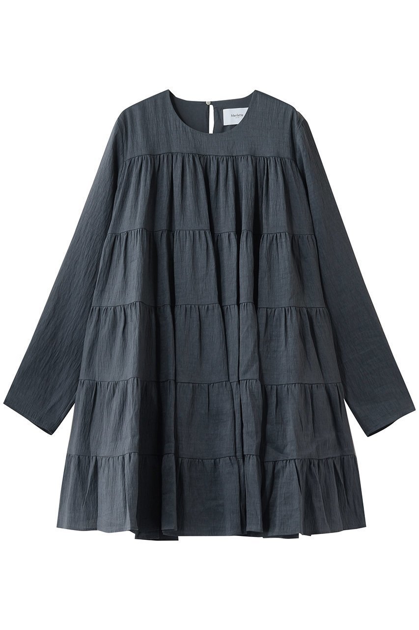 【マーレット/MERLETTE】のSOLIMAN リネン混ティアードドレス インテリア・キッズ・メンズ・レディースファッション・服の通販 founy(ファニー) 　ファッション　Fashion　レディースファッション　Fashion for Women　ワンピース　Dresses　フォーマル・パーティードレス・結婚式用ドレス　Elegant & Casual Dresses　チュニック　Tunic Tops & Dresses　チュニック　Tunic, Long Top　ドレス　Dress, One-Piece　リゾート　Resort, Vacation Style　リネン　Linen, Linen Fabric　ダークネイビー|ID: prp329100004906310 ipo3291000000036735330