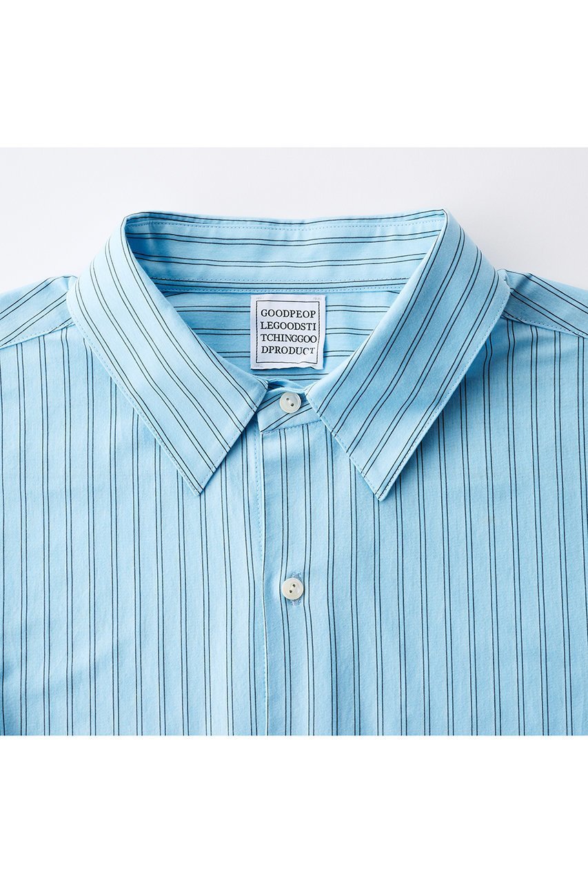 【グッド ピープル グッド ステッチング グッド プロダクト/GOOD PEOPLE GOOD STITCHING GOOD PRODUCT】の【UNISEX】ダブルポケット ハーフスリーブ シャツ 人気、トレンドファッション・服の通販 founy(ファニー) 　ファッション　Fashion　レディースファッション　Fashion for Women　トップス・カットソー　Cut & Sew Tops　シャツ・ブラウス・オフィスカジュアル　Elegant Blouses & Button-Ups　ユニセックス　Unisex, Genderless　カットソー　Cut and Sewn Top　ショート　Short, Short Length　ストライプ　Stripe, Striped Pattern　スリーブ　Sleeve, Long Sleeve / Short Sleeve　ダブル　Double, Double-Breasted　ハーフ　Half, Half-Length　ポケット　Pocket, Pocket Detail　リラックス　Relax, Relaxed Fit　レギュラー　Regular, Standard Fit　エレガント 上品　Elegant　other-2|ID: prp329100004906314 ipo3291000000036735381