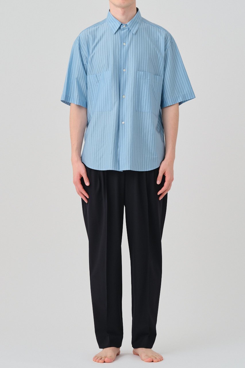 【グッド ピープル グッド ステッチング グッド プロダクト/GOOD PEOPLE GOOD STITCHING GOOD PRODUCT】の【UNISEX】ダブルポケット ハーフスリーブ シャツ 人気、トレンドファッション・服の通販 founy(ファニー) 　ファッション　Fashion　レディースファッション　Fashion for Women　トップス・カットソー　Cut & Sew Tops　シャツ・ブラウス・オフィスカジュアル　Elegant Blouses & Button-Ups　ユニセックス　Unisex, Genderless　カットソー　Cut and Sewn Top　ショート　Short, Short Length　ストライプ　Stripe, Striped Pattern　スリーブ　Sleeve, Long Sleeve / Short Sleeve　ダブル　Double, Double-Breasted　ハーフ　Half, Half-Length　ポケット　Pocket, Pocket Detail　リラックス　Relax, Relaxed Fit　レギュラー　Regular, Standard Fit　エレガント 上品　Elegant　other-7|ID: prp329100004906314 ipo3291000000036735386