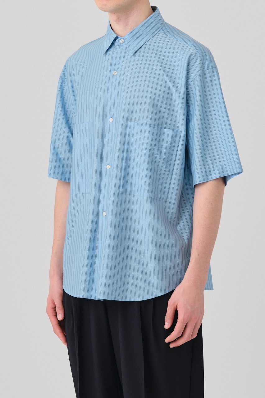 【グッド ピープル グッド ステッチング グッド プロダクト/GOOD PEOPLE GOOD STITCHING GOOD PRODUCT】の【UNISEX】ダブルポケット ハーフスリーブ シャツ 人気、トレンドファッション・服の通販 founy(ファニー) 　ファッション　Fashion　レディースファッション　Fashion for Women　トップス・カットソー　Cut & Sew Tops　シャツ・ブラウス・オフィスカジュアル　Elegant Blouses & Button-Ups　ユニセックス　Unisex, Genderless　カットソー　Cut and Sewn Top　ショート　Short, Short Length　ストライプ　Stripe, Striped Pattern　スリーブ　Sleeve, Long Sleeve / Short Sleeve　ダブル　Double, Double-Breasted　ハーフ　Half, Half-Length　ポケット　Pocket, Pocket Detail　リラックス　Relax, Relaxed Fit　レギュラー　Regular, Standard Fit　エレガント 上品　Elegant　other-8|ID: prp329100004906314 ipo3291000000036735387