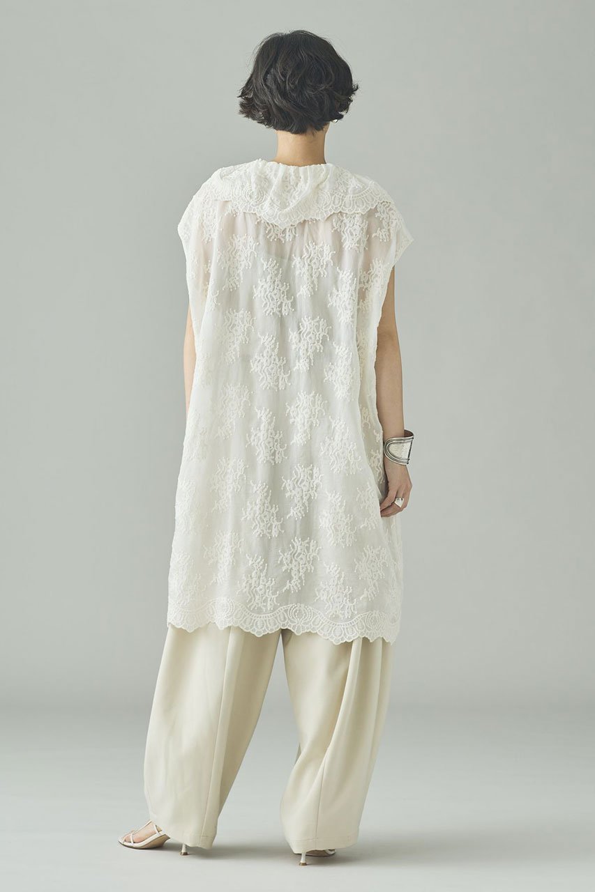 【カレンソロジー/Curensology】のレースチュニックブラウス 人気、トレンドファッション・服の通販 founy(ファニー) 　ファッション　Fashion　レディースファッション　Fashion for Women　トップス・カットソー　Cut & Sew Tops　シャツ・ブラウス・オフィスカジュアル　Elegant Blouses & Button-Ups　おすすめ　Recommended / Our Picks　エアリー　Airy Texture　カーディガン　Cardigan, Knitwear　ジャケット　Jacket, Outerwear　スカラップ　Scallop, Scalloped Edge　スリーブ　Sleeve, Long Sleeve / Short Sleeve　チュニック　Tunic, Long Top　ノースリーブ　Sleeveless, No-Sleeve　フェミニン　Feminine, Girly　フロント　Front, Front Design　ラッフル　Ruffle, Frill　ロング　Long, Long-Length　other-7|ID: prp329100004906358 ipo3291000000036735758