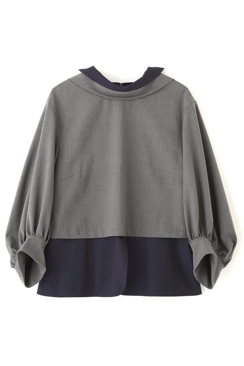 【アドーア/ADORE】のレイヤードカラーブラウス インテリア・キッズ・メンズ・レディースファッション・服の通販 founy(ファニー) 　ファッション　Fashion　レディースファッション　Fashion for Women　トップス・カットソー　Cut & Sew Tops　シャツ・ブラウス・オフィスカジュアル　Elegant Blouses & Button-Ups　ストレッチ　Stretch, Stretchy Fabric　スリーブ　Sleeve, Long Sleeve / Short Sleeve　ツイル　Twist, Twisted Detail　バランス　Balance, Style Balance　ブロード　Broadcloth, Fine Cotton　ロング　Long, Long-Length　グレー|ID: prp329100004906372 ipo3291000000036735875