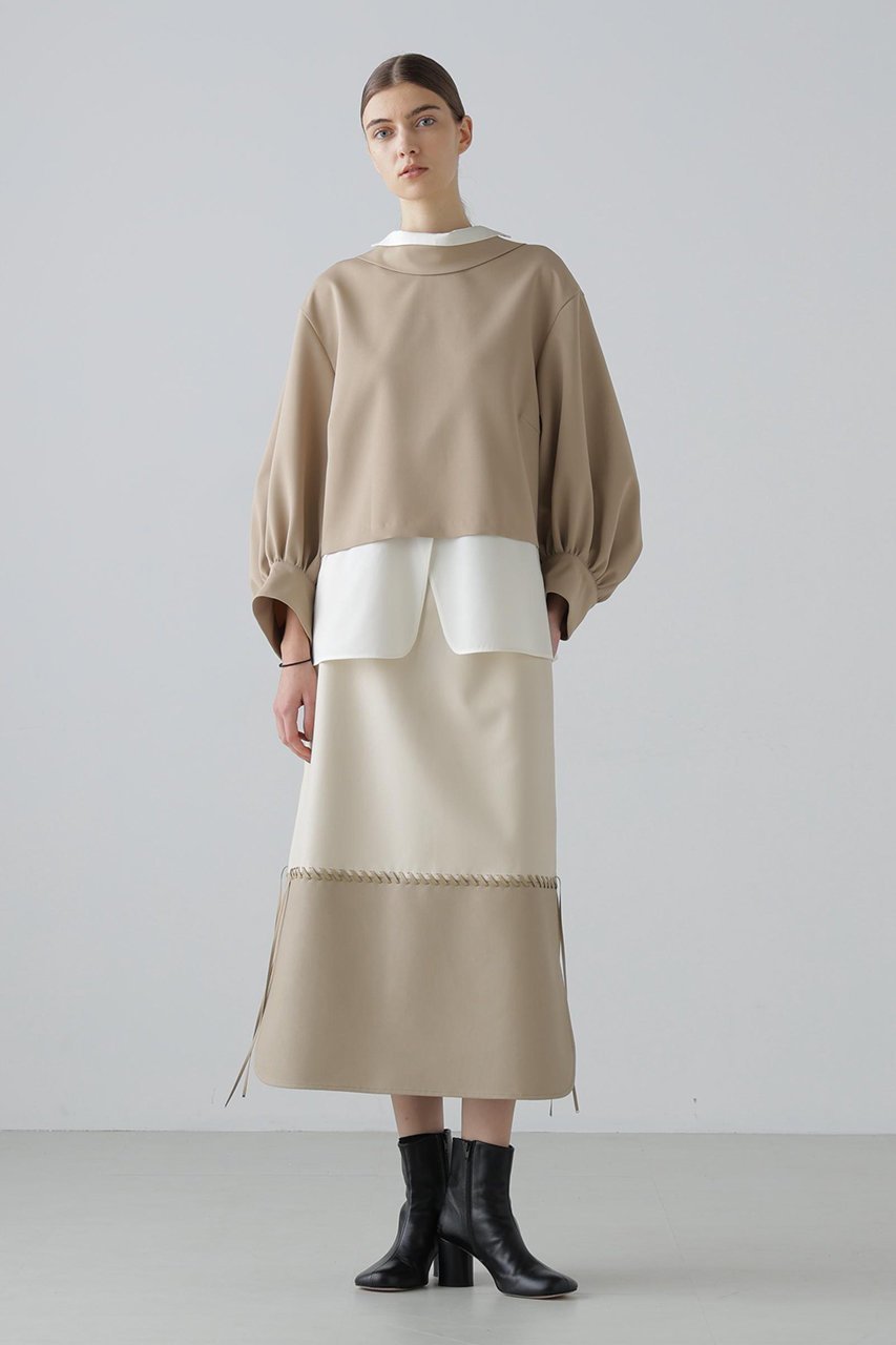 【アドーア/ADORE】のレイヤードカラーブラウス 人気、トレンドファッション・服の通販 founy(ファニー) 　ファッション　Fashion　レディースファッション　Fashion for Women　トップス・カットソー　Cut & Sew Tops　シャツ・ブラウス・オフィスカジュアル　Elegant Blouses & Button-Ups　ストレッチ　Stretch, Stretchy Fabric　スリーブ　Sleeve, Long Sleeve / Short Sleeve　ツイル　Twist, Twisted Detail　バランス　Balance, Style Balance　ブロード　Broadcloth, Fine Cotton　ロング　Long, Long-Length　other-3|ID: prp329100004906372 ipo3291000000036735878