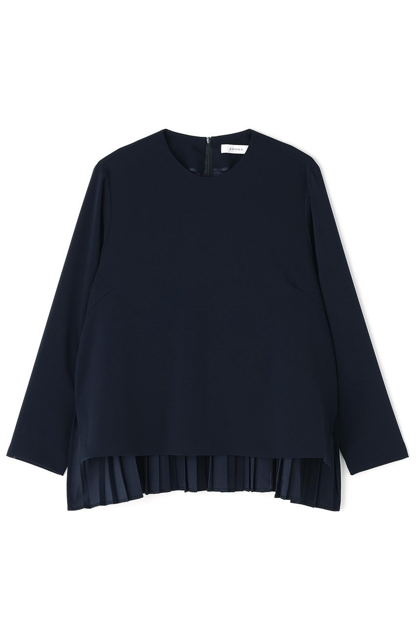 【アドーア/ADORE】のストレッチジョーゼットブラウス インテリア・キッズ・メンズ・レディースファッション・服の通販 founy(ファニー) 　ファッション　Fashion　レディースファッション　Fashion for Women　トップス・カットソー　Cut & Sew Tops　シャツ・ブラウス・オフィスカジュアル　Elegant Blouses & Button-Ups　おすすめ　Recommended / Our Picks　シンプル　Simple, Minimal　ジョーゼット　Georgette, Semi-Sheer Fabric　ストレッチ　Stretch, Stretchy Fabric　スリーブ　Sleeve, Long Sleeve / Short Sleeve　セットアップ　Set-Up, Coordinated Outfit　プリーツ　Pleats, Pleated　ロング　Long, Long-Length　エレガント 上品　Elegant　ネイビー|ID: prp329100004906373 ipo3291000000036735884