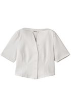 【アキラナカ/AKIRANAKA】のSesilia ジャージー ショートスリーブシャツ 人気、トレンドファッション・服の通販 founy(ファニー) ファッション Fashion レディースファッション Fashion for Women トップス・カットソー Cut & Sew Tops シャツ・ブラウス・オフィスカジュアル Elegant Blouses & Button-Ups ショート Short, Short Length スリーブ Sleeve, Long Sleeve / Short Sleeve デコルテ Décolleté, Neckline バランス Balance, Style Balance フォルム Silhouette, Form モダン Modern, Contemporary ラグジュアリー Luxury, Elegant レース Lace, Lace Fabric thumbnail ホワイト|ID: prp329100004906374 ipo3291000000036735888