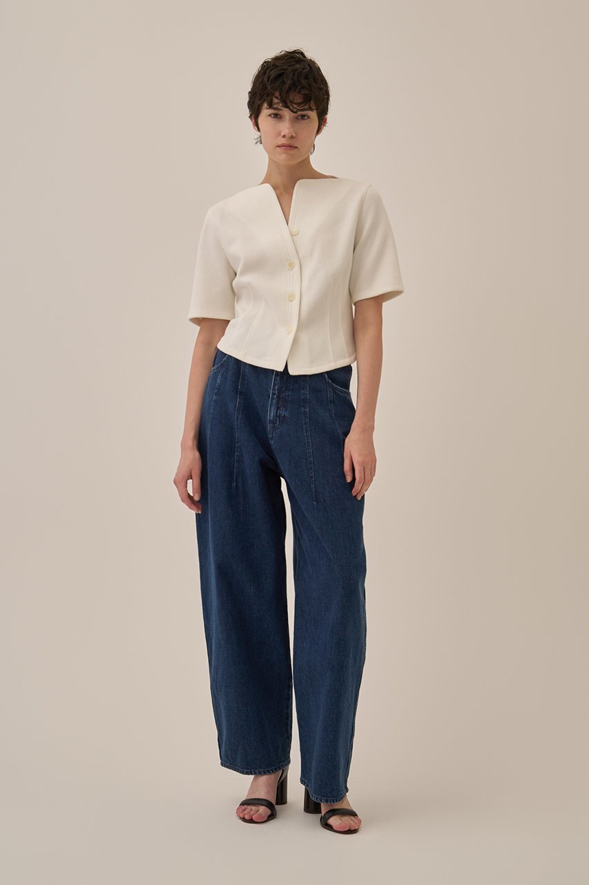 【アキラナカ/AKIRANAKA】のSesilia ジャージー ショートスリーブシャツ 人気、トレンドファッション・服の通販 founy(ファニー) 　ファッション　Fashion　レディースファッション　Fashion for Women　トップス・カットソー　Cut & Sew Tops　シャツ・ブラウス・オフィスカジュアル　Elegant Blouses & Button-Ups　ショート　Short, Short Length　スリーブ　Sleeve, Long Sleeve / Short Sleeve　デコルテ　Décolleté, Neckline　バランス　Balance, Style Balance　フォルム　Silhouette, Form　モダン　Modern, Contemporary　ラグジュアリー　Luxury, Elegant　レース　Lace, Lace Fabric　other-6|ID: prp329100004906374 ipo3291000000036735893