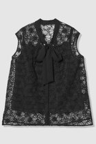 【アナイ/ANAYI】のフラワー刺繍ボウブラウス 人気、トレンドファッション・服の通販 founy(ファニー) ファッション Fashion レディースファッション Fashion for Women トップス・カットソー Cut & Sew Tops キャミソール&ノースリーブ Camisoles & Sleeveless Tops シャツ・ブラウス・オフィスカジュアル Elegant Blouses & Button-Ups キャミソール Camisole, Spaghetti Strap Top ノースリーブ Sleeveless, No-Sleeve フラワー Flower, Floral ミックス Mix, Mixed Style モチーフ Motif, Design Theme レース Lace, Lace Fabric エレガント 上品 Elegant thumbnail ブラック|ID: prp329100004906375 ipo3291000000036735897