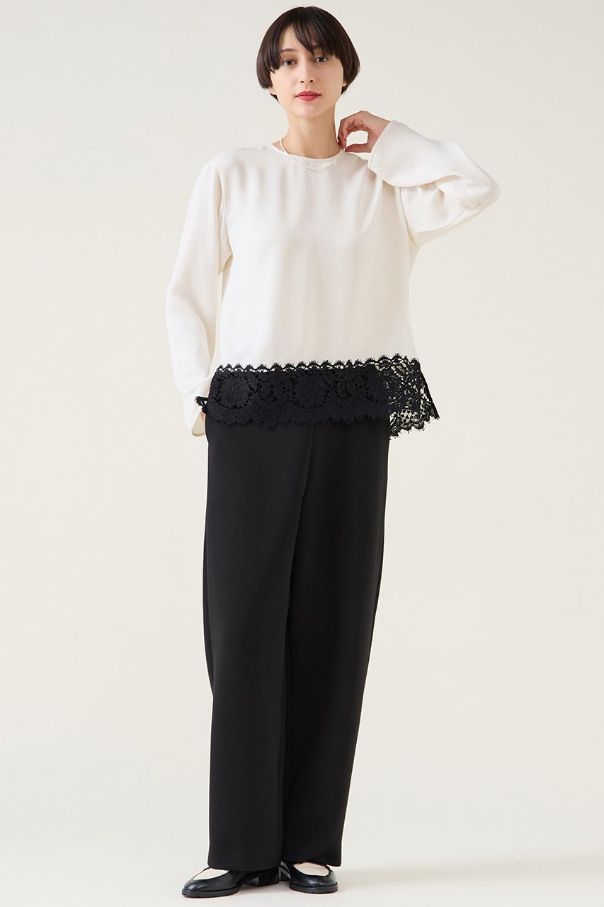 【マルティニーク/martinique】のキュプラリバーレースブラウス(セットアップ可) 人気、トレンドファッション・服の通販 founy(ファニー) 　ファッション　Fashion　レディースファッション　Fashion for Women　トップス・カットソー　Cut & Sew Tops　シャツ・ブラウス・オフィスカジュアル　Elegant Blouses & Button-Ups　おすすめ　Recommended / Our Picks　インナー　Innerwear　エレガント 上品　Elegant　キュプラ　Cupro, Eco Fabric　サテン　Satin, Glossy Fabric　スリーブ　Sleeve, Long Sleeve / Short Sleeve　セットアップ　Set-Up, Coordinated Outfit　フランス　France, French　マニッシュ　Mannish, Boyish　レース　Lace, Lace Fabric　ロング　Long, Long-Length　other-5|ID: prp329100004906377 ipo3291000000036735917