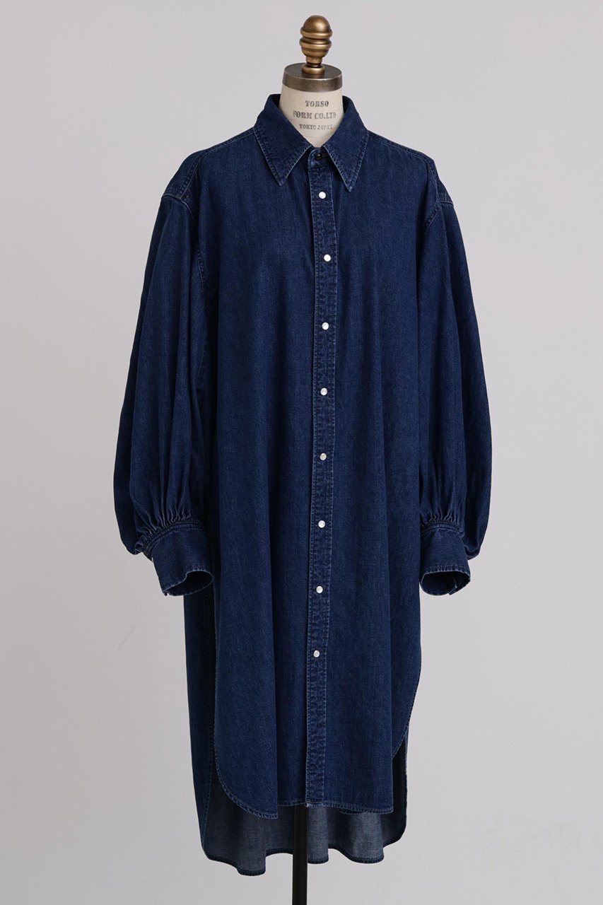 【ヒューエルミュージアム/hueLe Museum】の【STUMBLY】Denim Long Volume Sleeve SH 人気、トレンドファッション・服の通販 founy(ファニー) 　ファッション　Fashion　レディースファッション　Fashion for Women　トップス・カットソー　Cut & Sew Tops　シャツ・ブラウス・オフィスカジュアル　Elegant Blouses & Button-Ups　ボリューム袖・フリルスリーブブラウス　Voluminous & Ruffle Sleeves / Puffy Sleeve Tops　ウエスタン　Western Style　クラシカル　Classical, Vintage-Inspired　クラシック　Classic, Timeless Style　スリーブ　Sleeve, Long Sleeve / Short Sleeve　デニム　Denim, Jeans Material　ロング　Long, Long-Length　other-2|ID: prp329100004906378 ipo3291000000036735923