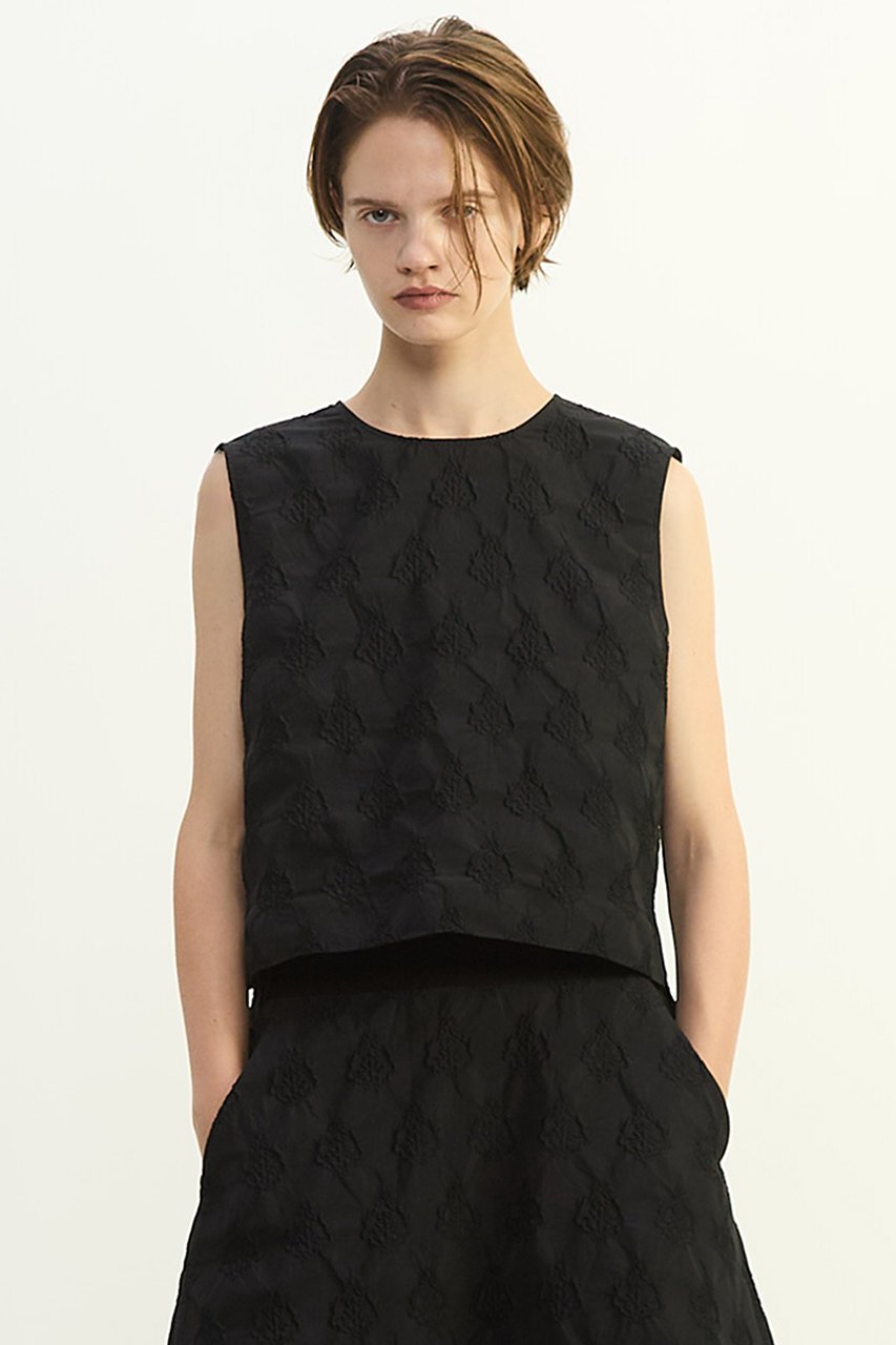 【プレインピープル/PLAIN PEOPLE】のオーナメントJQノースリーブブラウス 人気、トレンドファッション・服の通販 founy(ファニー) 　ファッション　Fashion　レディースファッション　Fashion for Women　トップス・カットソー　Cut & Sew Tops　キャミソール&ノースリーブ　Camisoles & Sleeveless Tops　シャツ・ブラウス・オフィスカジュアル　Elegant Blouses & Button-Ups　おすすめ　Recommended / Our Picks　コンパクト　Compact, Small Size　ジャカード／ジャガード　Jacquard, Woven Pattern　セットアップ　Set-Up, Coordinated Outfit　セレモニー　Ceremony　ノースリーブ　Sleeveless, No-Sleeve　バランス　Balance, Style Balance　エレガント 上品　Elegant　other-4|ID: prp329100004906380 ipo3291000000036735943