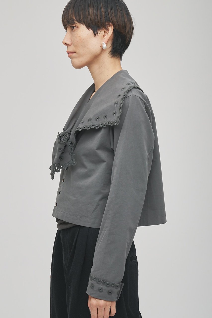 【ウィムガゼット/Whim Gazette】の【GEMINI】スカラップブラウス 人気、トレンドファッション・服の通販 founy(ファニー) 　ファッション　Fashion　レディースファッション　Fashion for Women　トップス・カットソー　Cut & Sew Tops　シャツ・ブラウス・オフィスカジュアル　Elegant Blouses & Button-Ups　ジャケット　Jacket, Outerwear　スカラップ　Scallop, Scalloped Edge　スリーブ　Sleeve, Long Sleeve / Short Sleeve　タイプライター　Typewriter Fabric, Crisp Cotton　ドット　Polka Dot, Dot Pattern　フランス　France, French　リネン　Linen, Linen Fabric　リボン　Ribbon, Bow　レース　Lace, Lace Fabric　ロング　Long, Long-Length　ヴィンテージ　Vintage Style　other-2|ID: prp329100004906383 ipo3291000000036735965