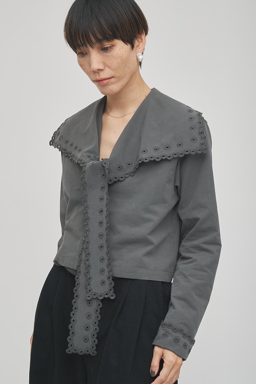 【ウィムガゼット/Whim Gazette】の【GEMINI】スカラップブラウス 人気、トレンドファッション・服の通販 founy(ファニー) 　ファッション　Fashion　レディースファッション　Fashion for Women　トップス・カットソー　Cut & Sew Tops　シャツ・ブラウス・オフィスカジュアル　Elegant Blouses & Button-Ups　ジャケット　Jacket, Outerwear　スカラップ　Scallop, Scalloped Edge　スリーブ　Sleeve, Long Sleeve / Short Sleeve　タイプライター　Typewriter Fabric, Crisp Cotton　ドット　Polka Dot, Dot Pattern　フランス　France, French　リネン　Linen, Linen Fabric　リボン　Ribbon, Bow　レース　Lace, Lace Fabric　ロング　Long, Long-Length　ヴィンテージ　Vintage Style　other-5|ID: prp329100004906383 ipo3291000000036735968