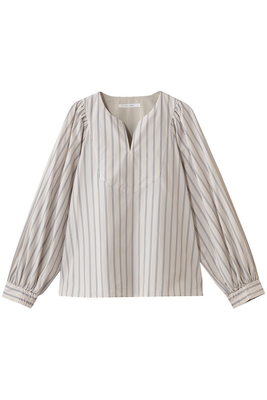 【プレインピープル/PLAIN PEOPLE】のコットンスキッパーブラウス インテリア・キッズ・メンズ・レディースファッション・服の通販 founy(ファニー) ファッション Fashion レディースファッション Fashion for Women トップス・カットソー Cut & Sew Tops シャツ・ブラウス・オフィスカジュアル Elegant Blouses & Button-Ups ギャザー Gathered, Ruffled スリーブ Sleeve, Long Sleeve / Short Sleeve ハイネック High Neck, Mock Neck フェミニン Feminine, Girly フレア Flare, Flared ロング Long, Long-Length ベージュ×ブラック|ID: prp329100004906385 ipo3291000000036735981