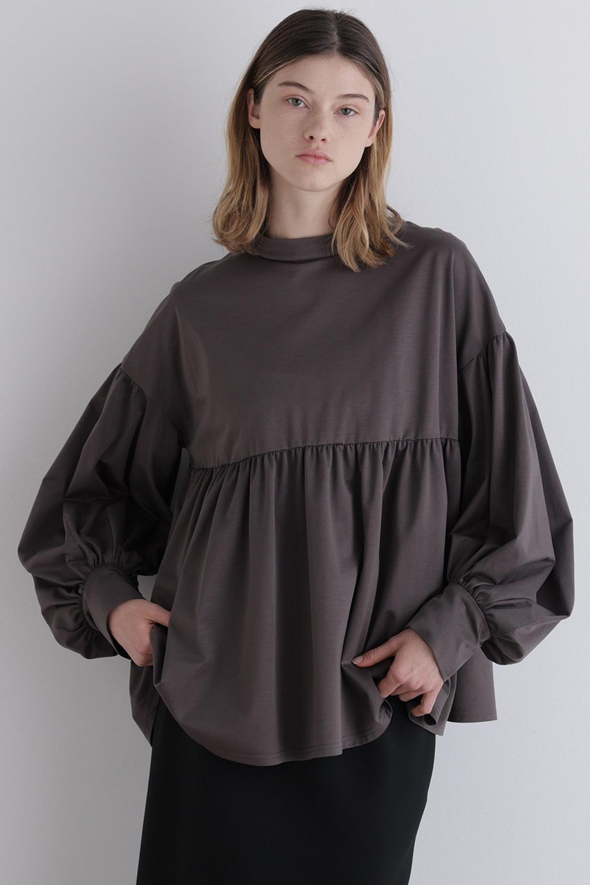 【ル フィル/LE PHIL】のシルキーモクロディブラウス 人気、トレンドファッション・服の通販 founy(ファニー) 　ファッション　Fashion　レディースファッション　Fashion for Women　トップス・カットソー　Cut & Sew Tops　シャツ・ブラウス・オフィスカジュアル　Elegant Blouses & Button-Ups　シンプル　Simple, Minimal　スリーブ　Sleeve, Long Sleeve / Short Sleeve　バランス　Balance, Style Balance　ロング　Long, Long-Length　other-2|ID: prp329100004906393 ipo3291000000036736043