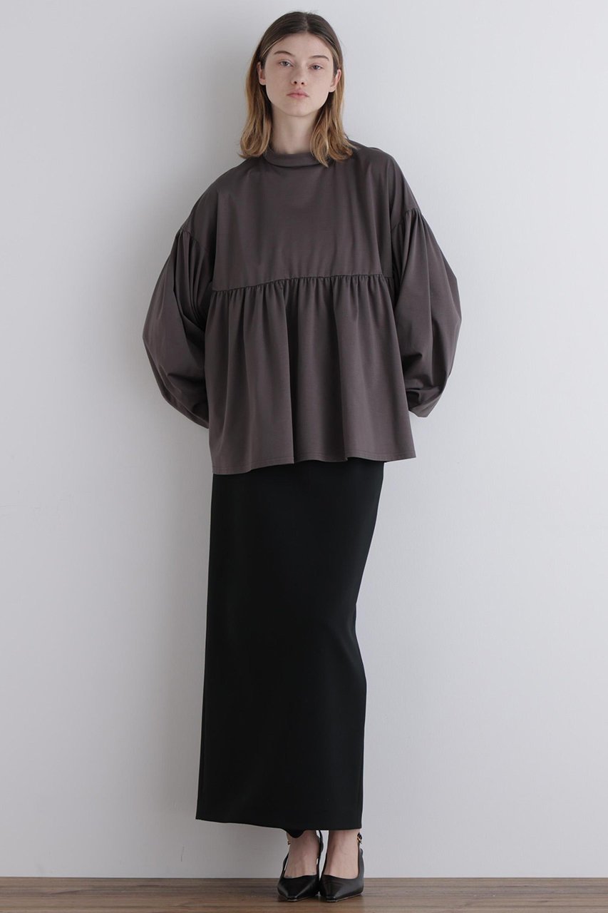 【ル フィル/LE PHIL】のシルキーモクロディブラウス 人気、トレンドファッション・服の通販 founy(ファニー) 　ファッション　Fashion　レディースファッション　Fashion for Women　トップス・カットソー　Cut & Sew Tops　シャツ・ブラウス・オフィスカジュアル　Elegant Blouses & Button-Ups　シンプル　Simple, Minimal　スリーブ　Sleeve, Long Sleeve / Short Sleeve　バランス　Balance, Style Balance　ロング　Long, Long-Length　other-3|ID: prp329100004906393 ipo3291000000036736044