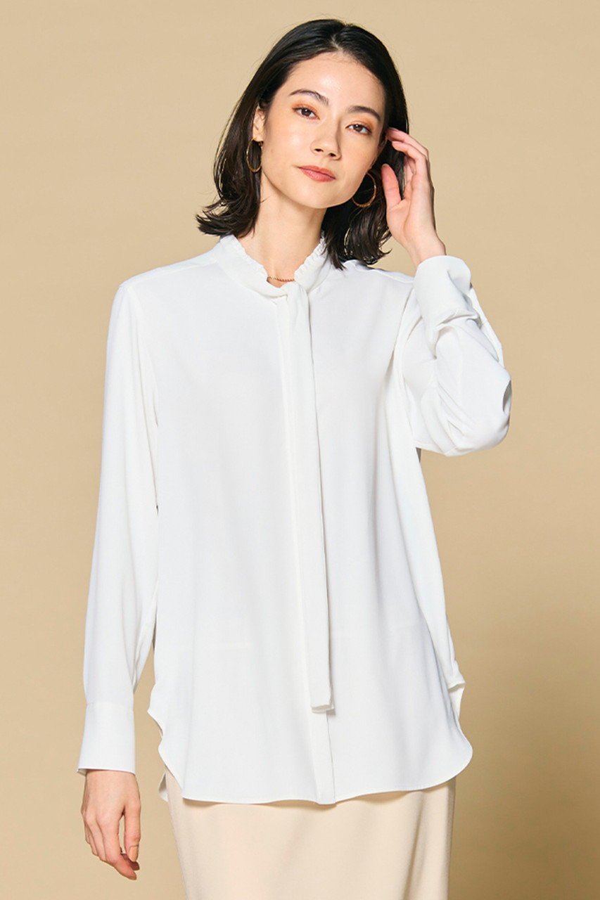 【ベイジ,/BEIGE,】のEVA(エバ)/ブラウス 人気、トレンドファッション・服の通販 founy(ファニー) 　ファッション　Fashion　レディースファッション　Fashion for Women　トップス・カットソー　Cut & Sew Tops　シャツ・ブラウス・オフィスカジュアル　Elegant Blouses & Button-Ups　とろみ　Fluid, Flowy Fabric　スリーブ　Sleeve, Long Sleeve / Short Sleeve　ドレープ　Drape, Draping Fabric　ファブリック　Fabric, Textile　フリル　Frill, Ruffle　フロント　Front, Front Design　ロング　Long, Long-Length　エレガント 上品　Elegant　other-7|ID: prp329100004906395 ipo3291000000036736060