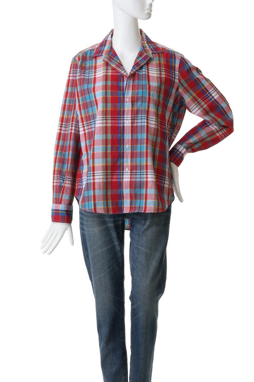 【フランク&アイリーン/Frank&Eileen】のEILEEN イタリアンクラシック レッドチェックシャツ 人気、トレンドファッション・服の通販 founy(ファニー) 　ファッション　Fashion　レディースファッション　Fashion for Women　トップス・カットソー　Cut & Sew Tops　シャツ・ブラウス・オフィスカジュアル　Elegant Blouses & Button-Ups　クラシック　Classic, Timeless Style　スリーブ　Sleeve, Long Sleeve / Short Sleeve　チェック　Check, Plaid, Tartan　デニム　Denim, Jeans Material　トレンド　Trend, Trending Now　フレア　Flare, Flared　リラックス　Relax, Relaxed Fit　ロング　Long, Long-Length　other-2|ID: prp329100004906397 ipo3291000000036736072