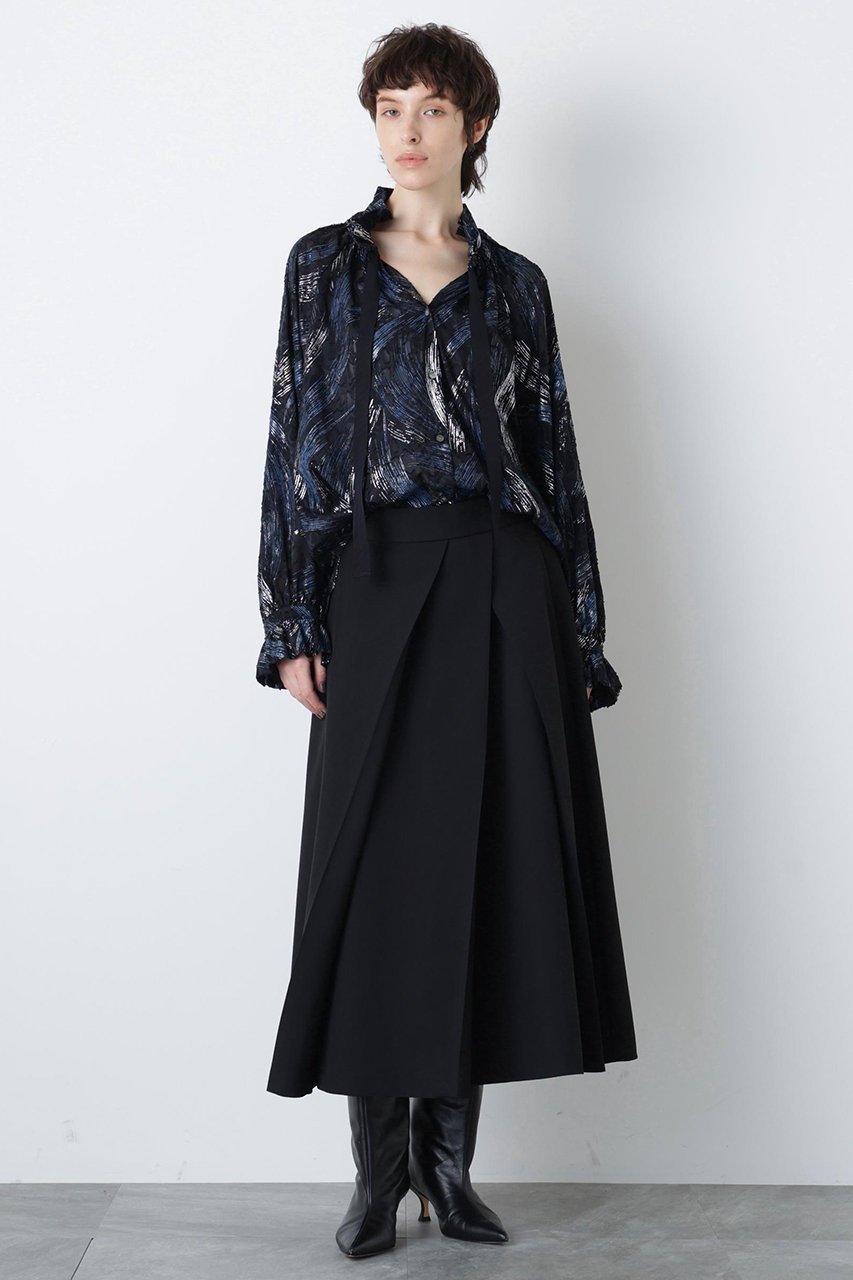 【ヒューエルミュージアム/hueLe Museum】の【hLM】シアージャガードブラウス 人気、トレンドファッション・服の通販 founy(ファニー) 　ファッション　Fashion　レディースファッション　Fashion for Women　トップス・カットソー　Cut & Sew Tops　シャツ・ブラウス・オフィスカジュアル　Elegant Blouses & Button-Ups　ギャザー　Gathered, Ruffled　シアー　Sheer, See-Through　シルク　Silk, 100% Silk　シンプル　Simple, Minimal　ジャカード／ジャガード　Jacquard, Woven Pattern　スリーブ　Sleeve, Long Sleeve / Short Sleeve　フェミニン　Feminine, Girly　プリント　Print, Printed Pattern　ロング　Long, Long-Length　ヴィンテージ　Vintage Style　エレガント 上品　Elegant　other-3|ID: prp329100004906431 ipo3291000000036736323