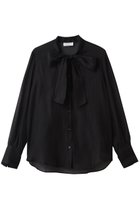 【ジェイドット/j.】の綿シルクオーガンジーボウタイブラウス 人気、トレンドファッション・服の通販 founy(ファニー) ファッション Fashion レディースファッション Fashion for Women トップス・カットソー Cut & Sew Tops シャツ・ブラウス・オフィスカジュアル Elegant Blouses & Button-Ups エレガント 上品 Elegant シアー Sheer, See-Through シルク Silk, 100% Silk スラックス Slacks, Dress Pants スリーブ Sleeve, Long Sleeve / Short Sleeve デニム Denim, Jeans Material フェミニン Feminine, Girly ロング Long, Long-Length thumbnail ブラック|ID: prp329100004906444 ipo3291000000036736423