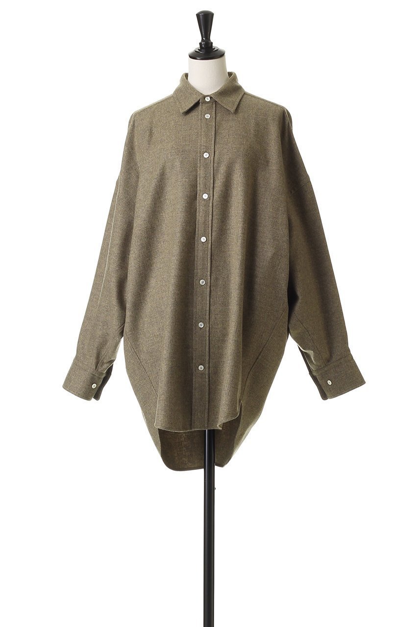 【ブラミンク/BLAMINK】の【BLMK】ウールカシミヤレギュラーカラーシャツ 人気、トレンドファッション・服の通販 founy(ファニー) 　ファッション　Fashion　レディースファッション　Fashion for Women　トップス・カットソー　Cut & Sew Tops　シャツ・ブラウス・オフィスカジュアル　Elegant Blouses & Button-Ups　スリーブ　Sleeve, Long Sleeve / Short Sleeve　ベーシック　Basic, Essential　ロング　Long, Long-Length　other-2|ID: prp329100004906446 ipo3291000000036736435