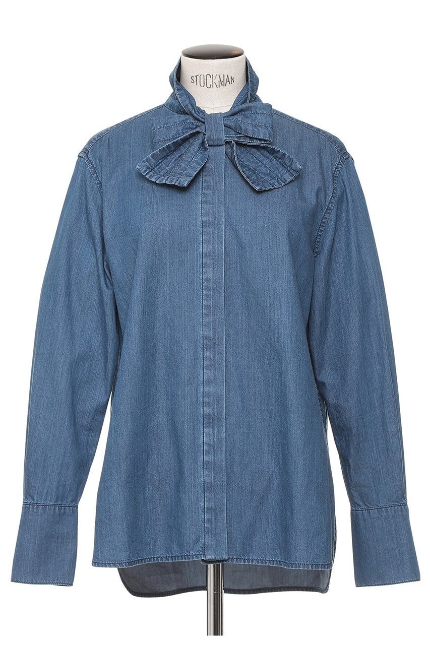 【オブリオ/AUBRIOT】のウォッシュドライトデニムシャツ インテリア・キッズ・メンズ・レディースファッション・服の通販 founy(ファニー) 　ファッション　Fashion　レディースファッション　Fashion for Women　トップス・カットソー　Cut & Sew Tops　シャツ・ブラウス・オフィスカジュアル　Elegant Blouses & Button-Ups　ストレート　Straight, Straight Cut　スリーブ　Sleeve, Long Sleeve / Short Sleeve　デニム　Denim, Jeans Material　ブリーチ　Bleach, Washed Finish　ロング　Long, Long-Length　ワーク　Workwear, Utility Style　新作・新入荷　New Arrivals / New In　ブルー|ID: prp329100004906458 ipo3291000000036736515