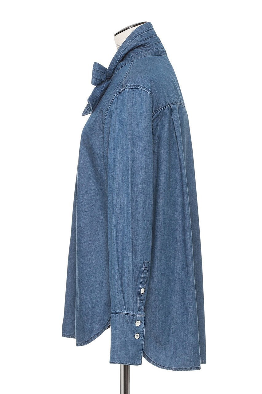 【オブリオ/AUBRIOT】のウォッシュドライトデニムシャツ 人気、トレンドファッション・服の通販 founy(ファニー) 　ファッション　Fashion　レディースファッション　Fashion for Women　トップス・カットソー　Cut & Sew Tops　シャツ・ブラウス・オフィスカジュアル　Elegant Blouses & Button-Ups　ストレート　Straight, Straight Cut　スリーブ　Sleeve, Long Sleeve / Short Sleeve　デニム　Denim, Jeans Material　ブリーチ　Bleach, Washed Finish　ロング　Long, Long-Length　ワーク　Workwear, Utility Style　新作・新入荷　New Arrivals / New In　other-2|ID: prp329100004906458 ipo3291000000036736517
