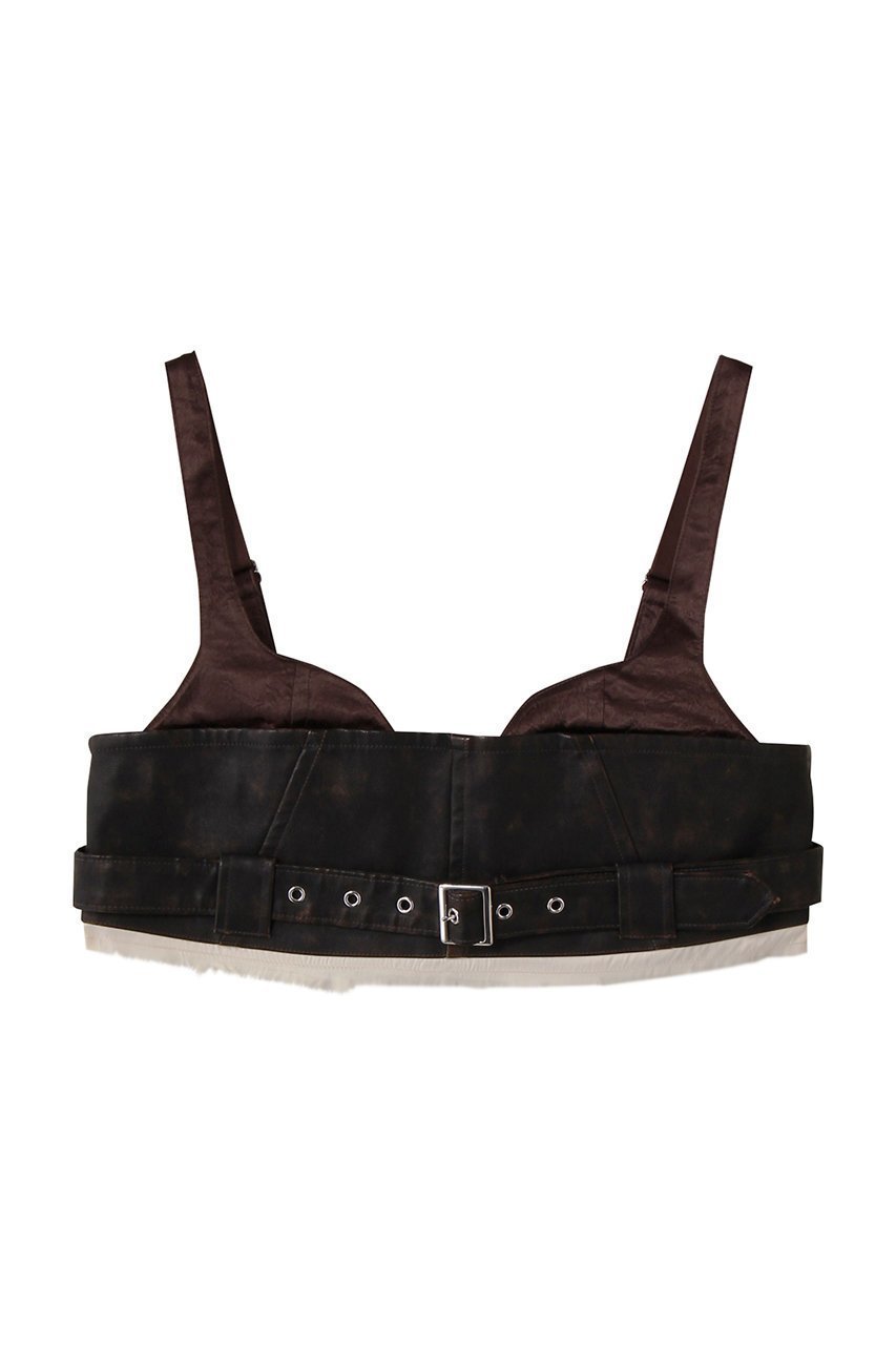 【メゾンスペシャル/MAISON SPECIAL】のBelted faux Leather Bustier/ベルテッドフェイクレザービスチェ インテリア・キッズ・メンズ・レディースファッション・服の通販 founy(ファニー) 　ファッション　Fashion　レディースファッション　Fashion for Women　トップス・カットソー　Cut & Sew Tops　キャミソール&ノースリーブ　Camisoles & Sleeveless Tops　シャツ・ブラウス・オフィスカジュアル　Elegant Blouses & Button-Ups　ビスチェ　Bustiers & Corset Tops / Layered Bustier Style　ヴィンテージ　Vintage Style　カットオフ　Cut-Off Design　シンプル　Simple, Minimal　トレンド　Trend, Trending Now　ノースリーブ　Sleeveless, No-Sleeve　ビスチェ　Bustier, Corset Top　フィット　Fit, Slim Fit　フェイクレザー　Faux Leather, PU Leather　フェミニン　Feminine, Girly　BRN(ブラウン)|ID: prp329100004906465 ipo3291000000036736575