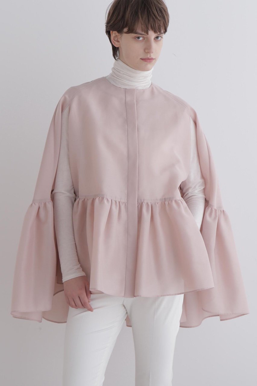 【ル フィル/LE PHIL】のシアーオーガンジーケープブラウス 人気、トレンドファッション・服の通販 founy(ファニー) 　ファッション　Fashion　レディースファッション　Fashion for Women　トップス・カットソー　Cut & Sew Tops　シャツ・ブラウス・オフィスカジュアル　Elegant Blouses & Button-Ups　おすすめ　Recommended / Our Picks　オーガンジー　Organza Fabric　シアー　Sheer, See-Through　スタンダード　Standard, Basic　スリット　Slit, Slit Detail　スリーブ　Sleeve, Long Sleeve / Short Sleeve　タートルネック　Turtleneck, High Neck　ボトム　Bottoms, Lower Wear　ロング　Long, Long-Length　ワイド　Wide, Wide Fit　other-2|ID: prp329100004906471 ipo3291000000036736612