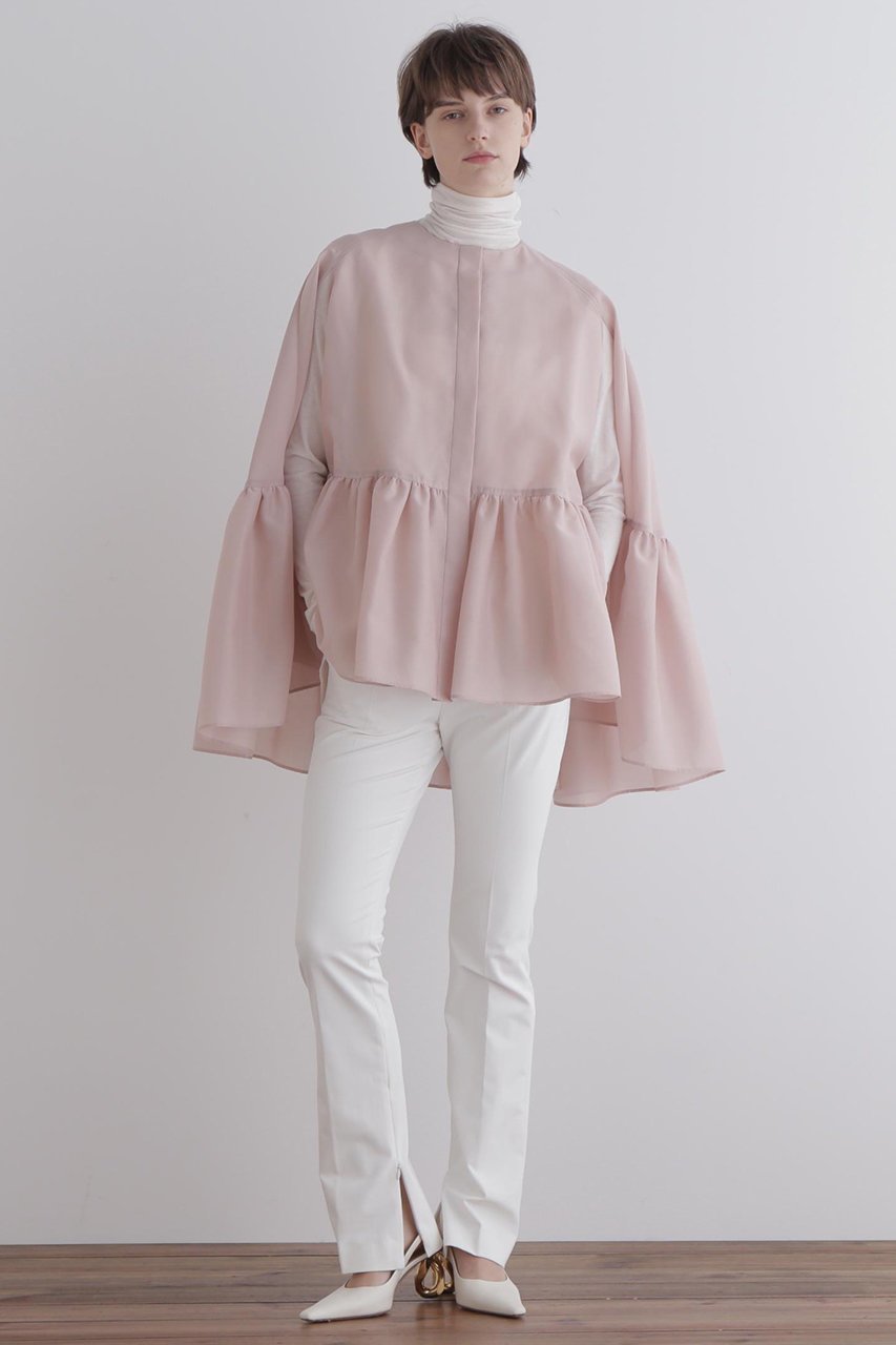 【ル フィル/LE PHIL】のシアーオーガンジーケープブラウス 人気、トレンドファッション・服の通販 founy(ファニー) 　ファッション　Fashion　レディースファッション　Fashion for Women　トップス・カットソー　Cut & Sew Tops　シャツ・ブラウス・オフィスカジュアル　Elegant Blouses & Button-Ups　おすすめ　Recommended / Our Picks　オーガンジー　Organza Fabric　シアー　Sheer, See-Through　スタンダード　Standard, Basic　スリット　Slit, Slit Detail　スリーブ　Sleeve, Long Sleeve / Short Sleeve　タートルネック　Turtleneck, High Neck　ボトム　Bottoms, Lower Wear　ロング　Long, Long-Length　ワイド　Wide, Wide Fit　other-3|ID: prp329100004906471 ipo3291000000036736614