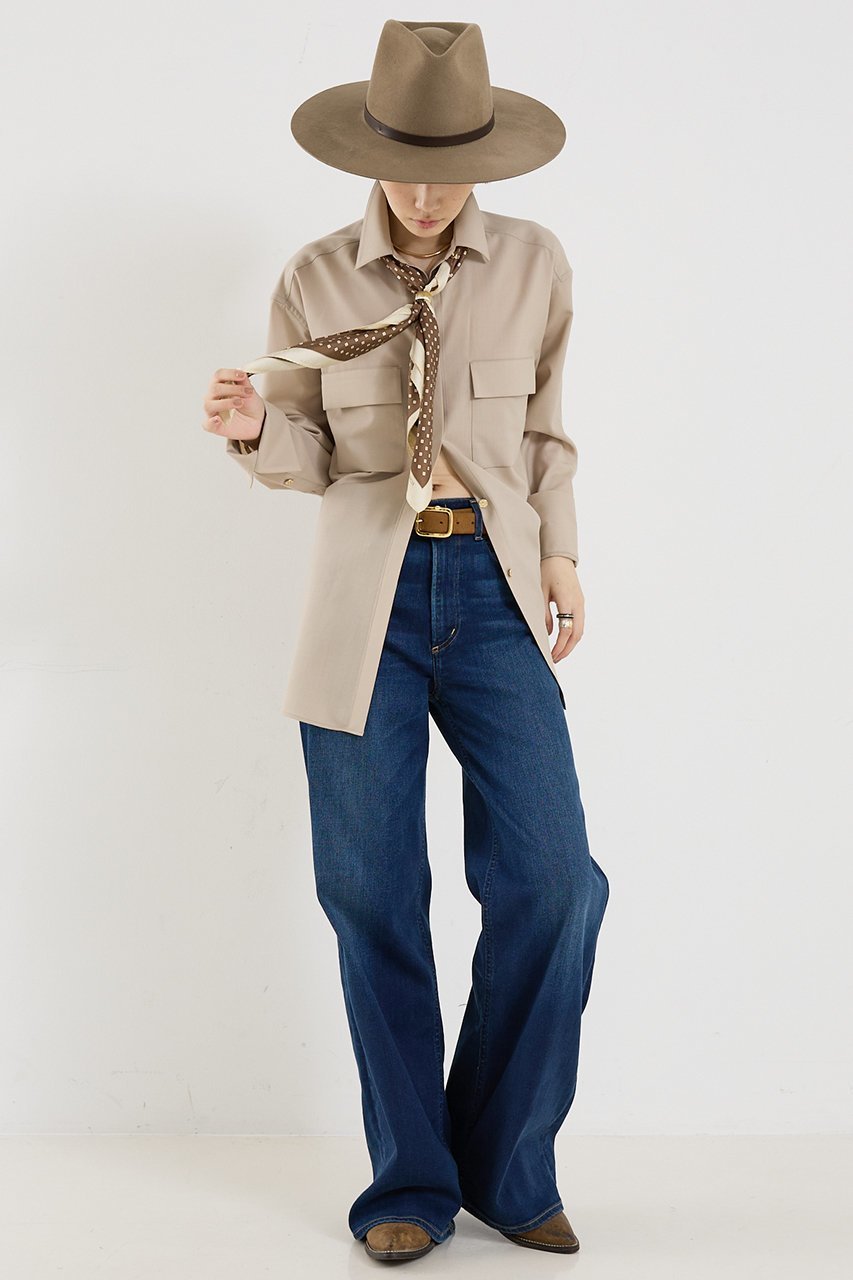 【ザ ストア バイ シー/THE STORE by C】の【COCUCA】比翼ベーシックシャツ 人気、トレンドファッション・服の通販 founy(ファニー) 　ファッション　Fashion　レディースファッション　Fashion for Women　トップス・カットソー　Cut & Sew Tops　シャツ・ブラウス・オフィスカジュアル　Elegant Blouses & Button-Ups　カフス　Cuff Design　スリーブ　Sleeve, Long Sleeve / Short Sleeve　スーツ　Suit, Formalwear　デニム　Denim, Jeans Material　フロント　Front, Front Design　ベーシック　Basic, Essential　ポケット　Pocket, Pocket Detail　ロング　Long, Long-Length　別注　Limited Edition, Custom Order　other-5|ID: prp329100004906479 ipo3291000000036736698