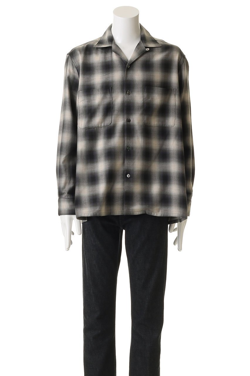 【セブン バイ セブン/SEVEN BY SEVEN / MEN】の【MEN】OMBRE CHECK オープンカラー シャツ 人気、トレンドファッション・服の通販 founy(ファニー) 　ファッション　Fashion　メンズファッション　Fashion for Men　シンプル　Simple, Minimal　スリーブ　Sleeve, Long Sleeve / Short Sleeve　ドレープ　Drape, Draping Fabric　リラックス　Relax, Relaxed Fit　ロング　Long, Long-Length　エレガント 上品　Elegant　other-2|ID: prp329100004906485 ipo3291000000036736737