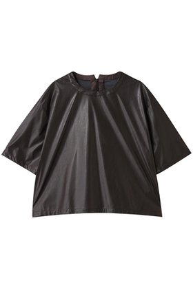 【ミディウミソリッド/MIDIUMISOLID】のシンセティックレザートップス 人気、トレンドファッション・服の通販 founy(ファニー) ファッション Fashion レディースファッション Fashion for Women トップス・カットソー Cut & Sew Tops シャツ・ブラウス・オフィスカジュアル Elegant Blouses & Button-Ups クール Cool, Chic ショート Short, Short Length シンプル Simple, Minimal スリーブ Sleeve, Long Sleeve / Short Sleeve チュール Tulip, Tulip Motif フェイクレザー Faux Leather, PU Leather フェミニン Feminine, Girly 半袖 Short Sleeve, Half Sleeve |ID:prp329100004906488