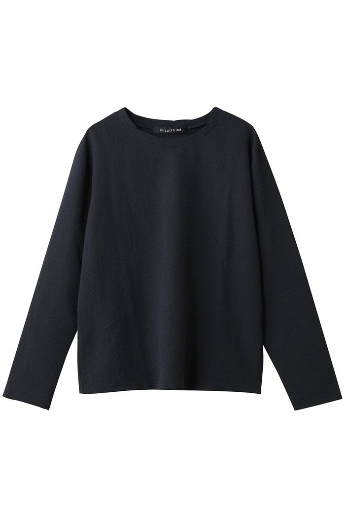 【ミズイロ インド/mizuiro ind】のジャカードクルーネックプルオーバー インテリア・キッズ・メンズ・レディースファッション・服の通販 founy(ファニー) https://founy.com/ ファッション Fashion レディースファッション Fashion for Women トップス・カットソー Cut & Sew Tops シャツ・ブラウス・オフィスカジュアル Elegant Blouses & Button-Ups カジュアルプルオーバー・ニットトップス Pullovers & Knit Tops / Casual Pullovers おすすめ Recommended / Our Picks カットソー Cut and Sewn Top シンプル Simple, Minimal ジャカード／ジャガード Jacquard, Woven Pattern ストレッチ Stretch, Stretchy Fabric スリーブ Sleeve, Long Sleeve / Short Sleeve セットアップ Set-Up, Coordinated Outfit ロング Long, Long-Length |ID: prp329100004906496 ipo3291000000036736802