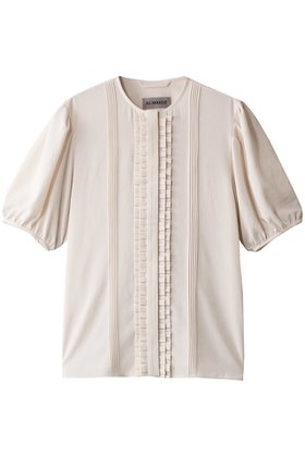 【オブリオ/AUBRIOT】のアムンゼン フリルディティールブラウス 人気、トレンドファッション・服の通販 founy(ファニー) ファッション Fashion レディースファッション Fashion for Women トップス・カットソー Cut & Sew Tops シャツ・ブラウス・オフィスカジュアル Elegant Blouses & Button-Ups とろみ Fluid, Flowy Fabric エレガント 上品 Elegant ショート Short, Short Length ストレッチ Stretch, Stretchy Fabric スリーブ Sleeve, Long Sleeve / Short Sleeve フリル Frill, Ruffle フロント Front, Front Design プリーツ Pleats, Pleated ペーパー Paper, Kraft Paper |ID:prp329100004906500