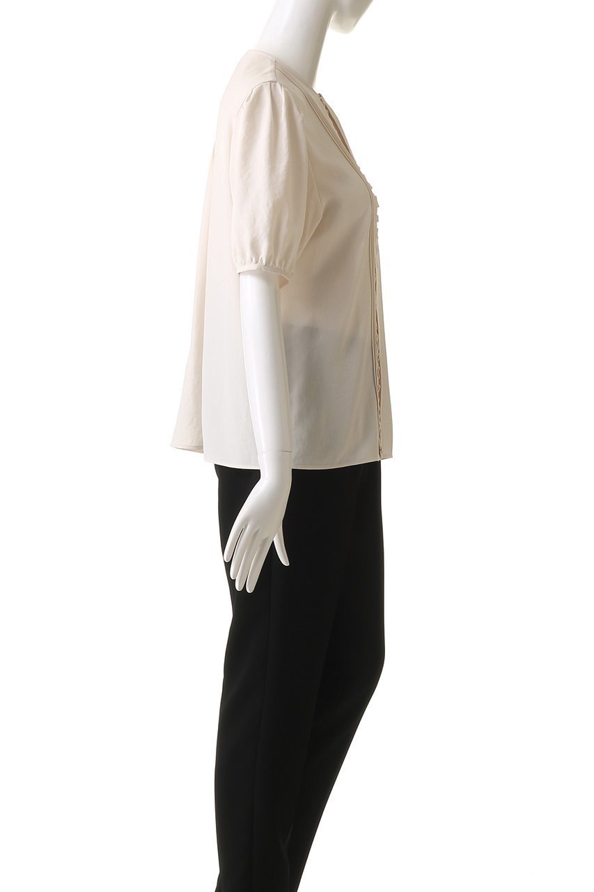 【オブリオ/AUBRIOT】のアムンゼン フリルディティールブラウス 人気、トレンドファッション・服の通販 founy(ファニー) 　ファッション　Fashion　レディースファッション　Fashion for Women　トップス・カットソー　Cut & Sew Tops　シャツ・ブラウス・オフィスカジュアル　Elegant Blouses & Button-Ups　とろみ　Fluid, Flowy Fabric　エレガント 上品　Elegant　ショート　Short, Short Length　ストレッチ　Stretch, Stretchy Fabric　スリーブ　Sleeve, Long Sleeve / Short Sleeve　フリル　Frill, Ruffle　フロント　Front, Front Design　プリーツ　Pleats, Pleated　ペーパー　Paper, Kraft Paper　other-3|ID: prp329100004906500 ipo3291000000036736846