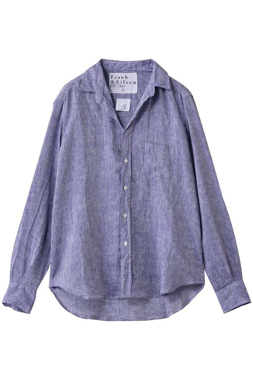 【フランク&アイリーン/Frank&Eileen】のEILEEN イタリアンリネン ブルー シャツ 人気、トレンドファッション・服の通販 founy(ファニー) 　ファッション　Fashion　レディースファッション　Fashion for Women　トップス・カットソー　Cut & Sew Tops　シャツ・ブラウス・オフィスカジュアル　Elegant Blouses & Button-Ups　スリーブ　Sleeve, Long Sleeve / Short Sleeve　トレンド　Trend, Trending Now　リネン　Linen, Linen Fabric　ロング　Long, Long-Length　エレガント 上品　Elegant　定番　Standard, Basic Item　 other-1|ID: prp329100004906501 ipo3291000000036736852