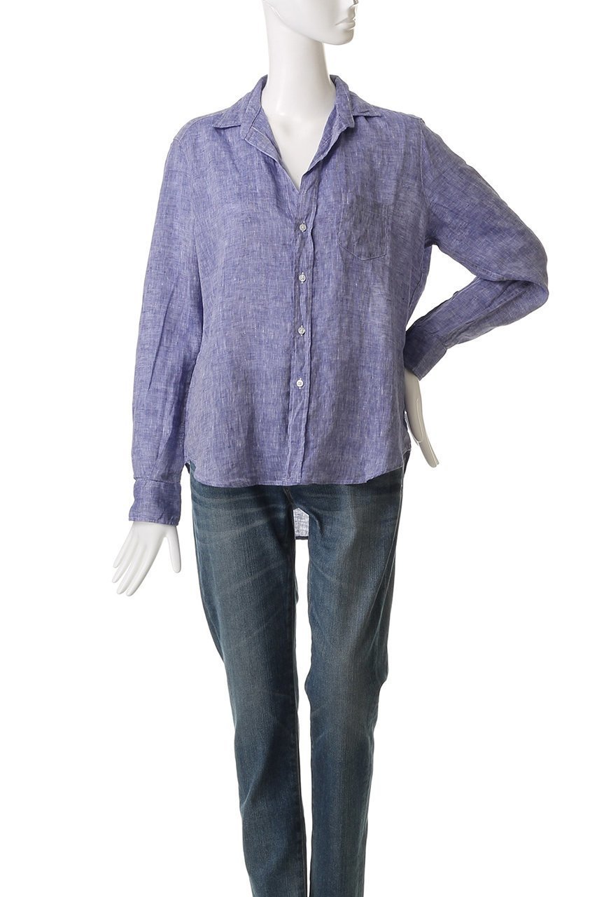 【フランク&アイリーン/Frank&Eileen】のEILEEN イタリアンリネン ブルー シャツ 人気、トレンドファッション・服の通販 founy(ファニー) 　ファッション　Fashion　レディースファッション　Fashion for Women　トップス・カットソー　Cut & Sew Tops　シャツ・ブラウス・オフィスカジュアル　Elegant Blouses & Button-Ups　スリーブ　Sleeve, Long Sleeve / Short Sleeve　トレンド　Trend, Trending Now　リネン　Linen, Linen Fabric　ロング　Long, Long-Length　エレガント 上品　Elegant　定番　Standard, Basic Item　other-2|ID: prp329100004906501 ipo3291000000036736856