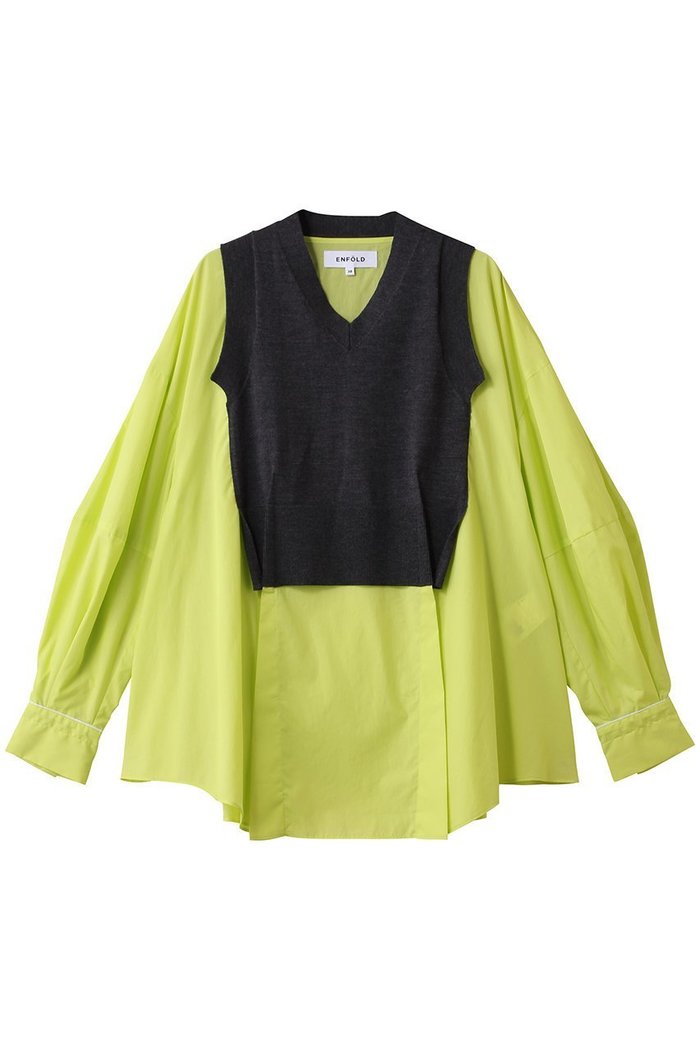 【エンフォルド/ENFOLD】のFAKE-LAYERED PULLOVER/プルオーバー インテリア・キッズ・メンズ・レディースファッション・服の通販 founy(ファウニー) https://founy.com/ ファッション Fashion レディースファッション Fashion for Women トップス・カットソー Cut & Sew Tops シャツ・ブラウス・オフィスカジュアル Elegant Blouses & Button-Ups カジュアルプルオーバー・ニットトップス Pullovers & Knit Tops / Casual Pullovers カフス Cuff Design スリーブ Sleeve, Long Sleeve / Short Sleeve ドッキング Docking, Mixed Material ベスト Vest, Waistcoat ロング Long, Long-Length |ID: prp329100004906513 ipo3291000000036736930