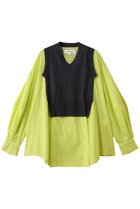 【エンフォルド/ENFOLD】のFAKE-LAYERED PULLOVER/プルオーバー 人気、トレンドファッション・服の通販 founy(ファニー) ファッション Fashion レディースファッション Fashion for Women トップス・カットソー Cut & Sew Tops シャツ・ブラウス・オフィスカジュアル Elegant Blouses & Button-Ups カジュアルプルオーバー・ニットトップス Pullovers & Knit Tops / Casual Pullovers カフス Cuff Design スリーブ Sleeve, Long Sleeve / Short Sleeve ドッキング Docking, Mixed Material ベスト Vest, Waistcoat ロング Long, Long-Length thumbnail グリーン|ID: prp329100004906513 ipo3291000000036736931