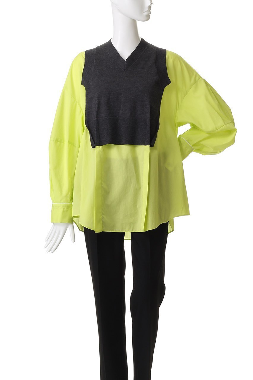 【エンフォルド/ENFOLD】のFAKE-LAYERED PULLOVER/プルオーバー 人気、トレンドファッション・服の通販 founy(ファニー) 　ファッション　Fashion　レディースファッション　Fashion for Women　トップス・カットソー　Cut & Sew Tops　シャツ・ブラウス・オフィスカジュアル　Elegant Blouses & Button-Ups　カジュアルプルオーバー・ニットトップス　Pullovers & Knit Tops / Casual Pullovers　カフス　Cuff Design　スリーブ　Sleeve, Long Sleeve / Short Sleeve　ドッキング　Docking, Mixed Material　ベスト　Vest, Waistcoat　ロング　Long, Long-Length　other-2|ID: prp329100004906513 ipo3291000000036736932