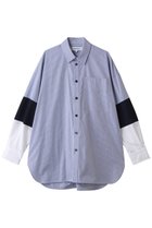 【エンフォルド/ENFOLD】のKNIT COMBI SHIRT/シャツ 人気、トレンドファッション・服の通販 founy(ファニー) ファッション Fashion レディースファッション Fashion for Women トップス・カットソー Cut & Sew Tops ニット Knit Tops & Sweaters シャツ・ブラウス・オフィスカジュアル Elegant Blouses & Button-Ups コンビ Combo, Combination Style スリーブ Sleeve, Long Sleeve / Short Sleeve リラックス Relax, Relaxed Fit ロング Long, Long-Length thumbnail ブルー|ID: prp329100004906515 ipo3291000000036736940