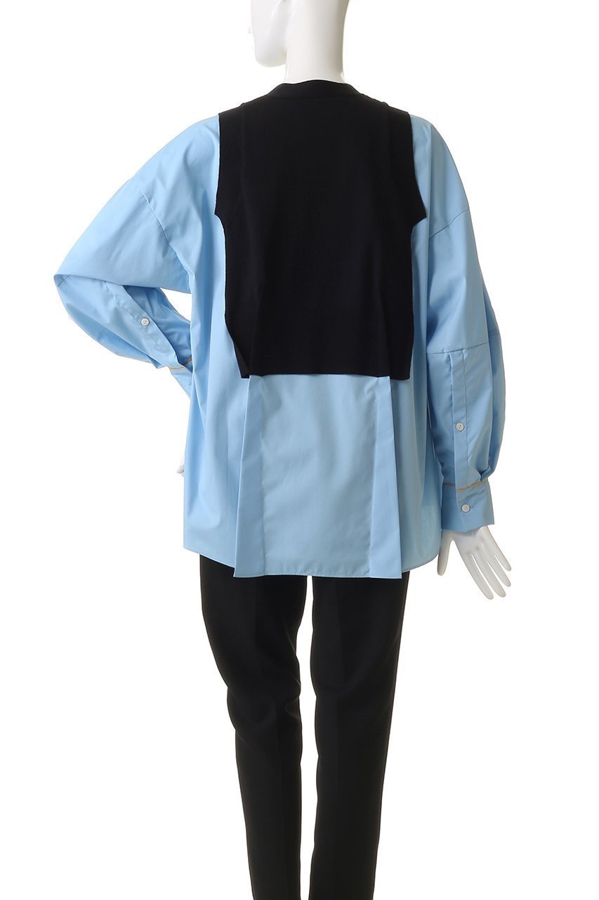 【エンフォルド/ENFOLD】のFAKE-LAYERED PULLOVER/プルオーバー 人気、トレンドファッション・服の通販 founy(ファニー) 　ファッション　Fashion　レディースファッション　Fashion for Women　トップス・カットソー　Cut & Sew Tops　シャツ・ブラウス・オフィスカジュアル　Elegant Blouses & Button-Ups　カジュアルプルオーバー・ニットトップス　Pullovers & Knit Tops / Casual Pullovers　カフス　Cuff Design　スリーブ　Sleeve, Long Sleeve / Short Sleeve　ドッキング　Docking, Mixed Material　ベスト　Vest, Waistcoat　ロング　Long, Long-Length　other-4|ID: prp329100004906516 ipo3291000000036736953