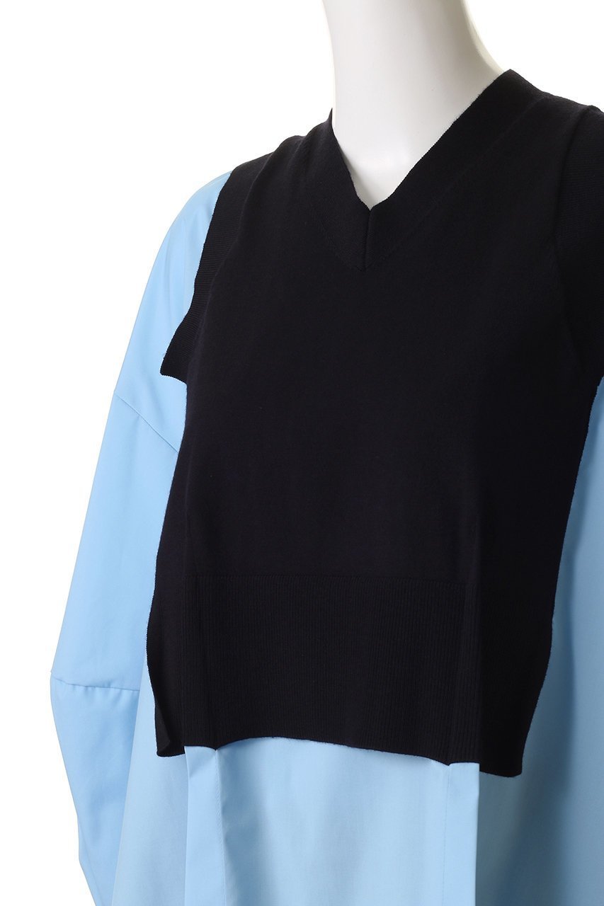 【エンフォルド/ENFOLD】のFAKE-LAYERED PULLOVER/プルオーバー 人気、トレンドファッション・服の通販 founy(ファニー) 　ファッション　Fashion　レディースファッション　Fashion for Women　トップス・カットソー　Cut & Sew Tops　シャツ・ブラウス・オフィスカジュアル　Elegant Blouses & Button-Ups　カジュアルプルオーバー・ニットトップス　Pullovers & Knit Tops / Casual Pullovers　カフス　Cuff Design　スリーブ　Sleeve, Long Sleeve / Short Sleeve　ドッキング　Docking, Mixed Material　ベスト　Vest, Waistcoat　ロング　Long, Long-Length　other-5|ID: prp329100004906516 ipo3291000000036736954