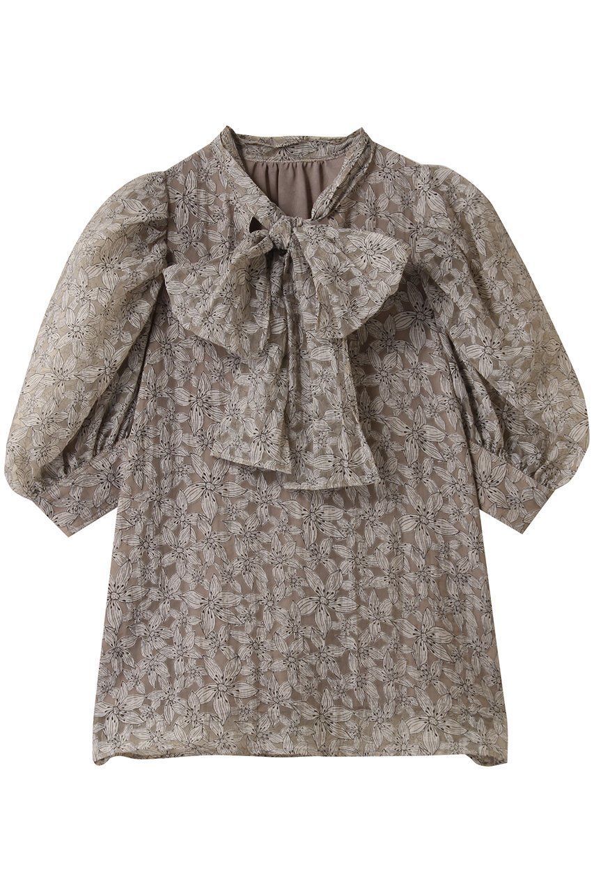 【コルコバード/CORCOVADO】のオパールトリュフブラウス 人気、トレンドファッション・服の通販 founy(ファニー) 　ファッション　Fashion　レディースファッション　Fashion for Women　トップス・カットソー　Cut & Sew Tops　シャツ・ブラウス・オフィスカジュアル　Elegant Blouses & Button-Ups　オケージョン　Occasion Wear　ギャザー　Gathered, Ruffled　ショート　Short, Short Length　スリーブ　Sleeve, Long Sleeve / Short Sleeve　フラワー　Flower, Floral　プリント　Print, Printed Pattern　リボン　Ribbon, Bow　リュクス　Luxury, Elegant, High-End, Chic　 other-1|ID: prp329100004906520 ipo3291000000036736975